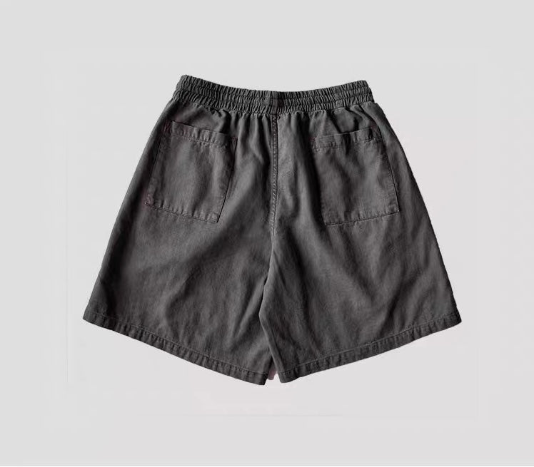 Botanical Charcoal Pleated Easy Shorts