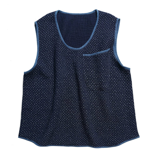 Indigo Dye Sashiko City Vest