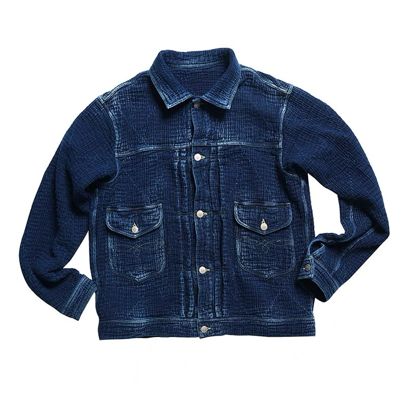 Indigo Dye Sashiko Denim Style Jacket