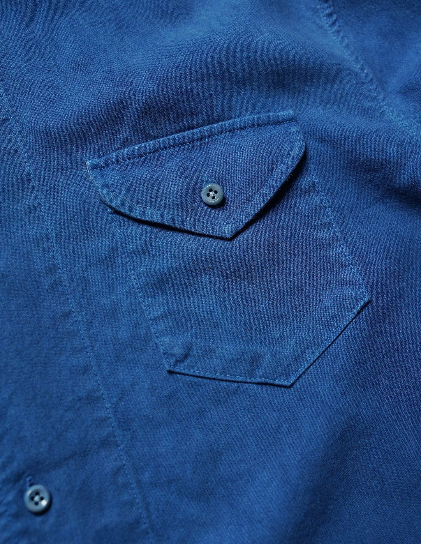 Indigo Dye Collarless Shirt