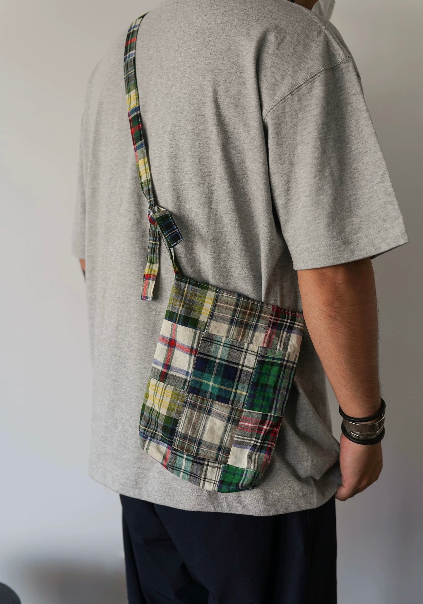 Checked Patchwork Crossbody Bag