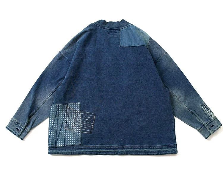 Denim Patchwork Noragi Jacket