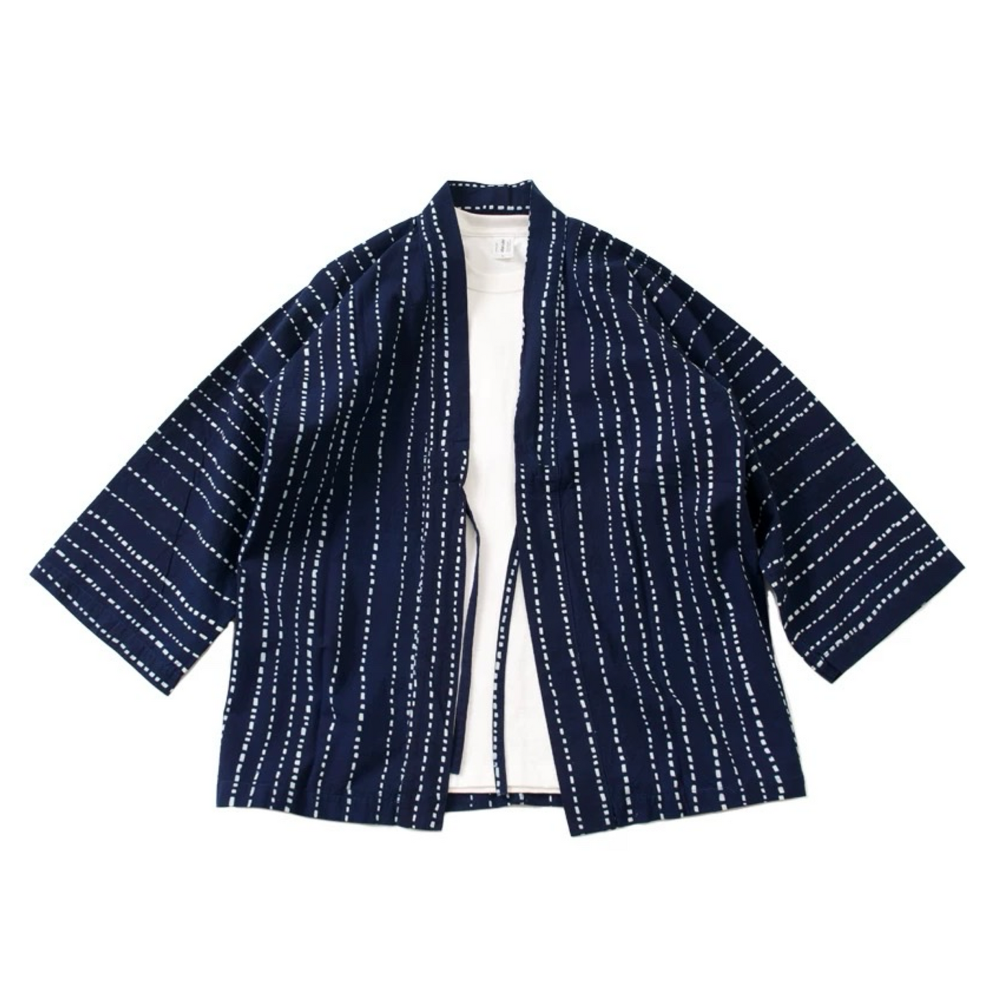 Striped 3/4 Sleeve Kimono Jacket