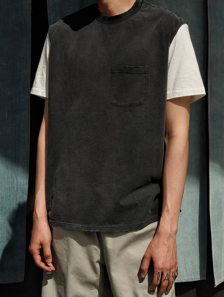 Vintage Washed Distressed Pocket Tank