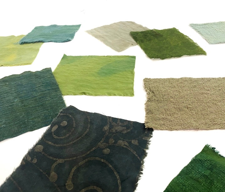 Forest Green Organic Dye Fabric Scraps Bundles