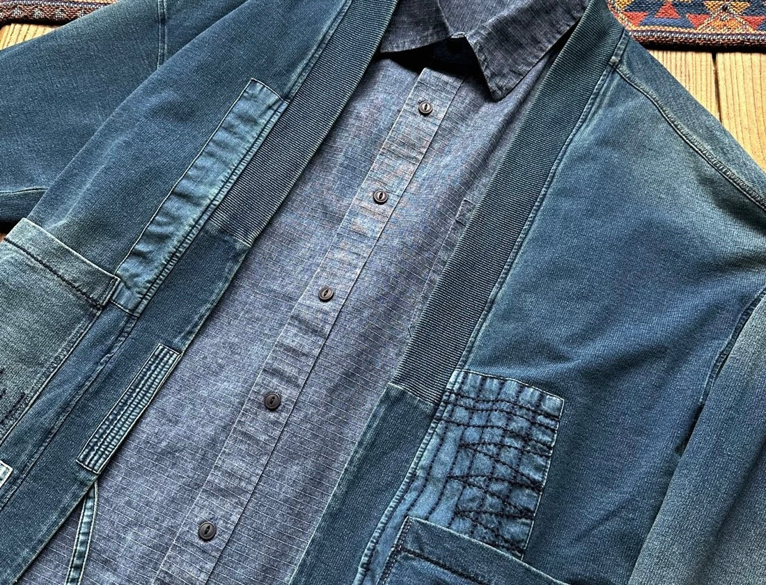 Denim Patchwork Noragi Jacket