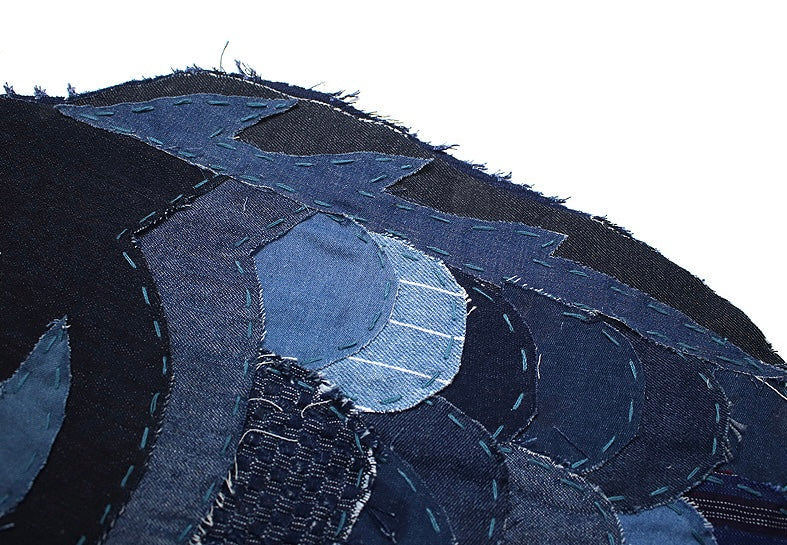 Handmade Indigo Dye Patchwork Sashiko Koinobori