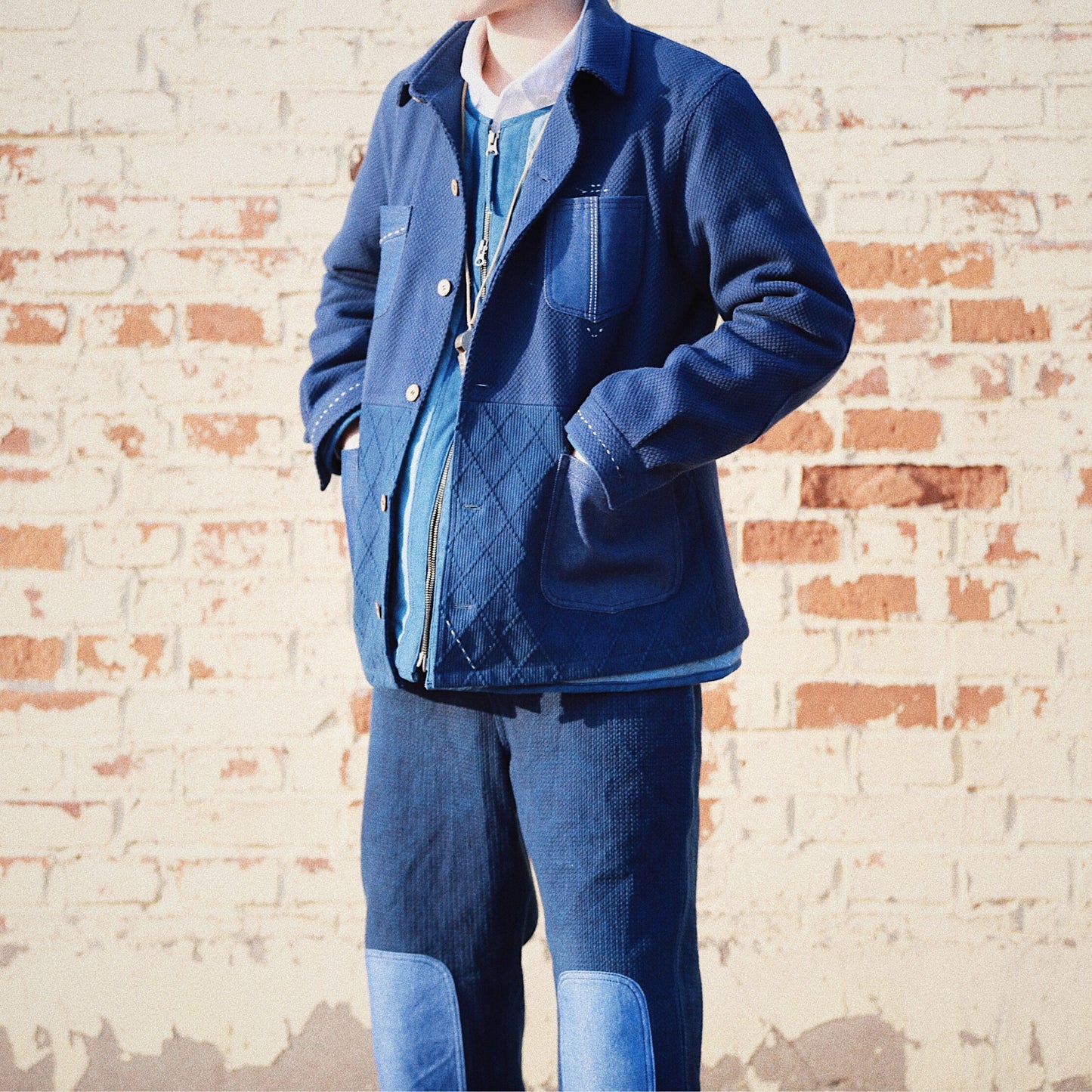 Indigo Dye Kendo 4-Pockets Coat