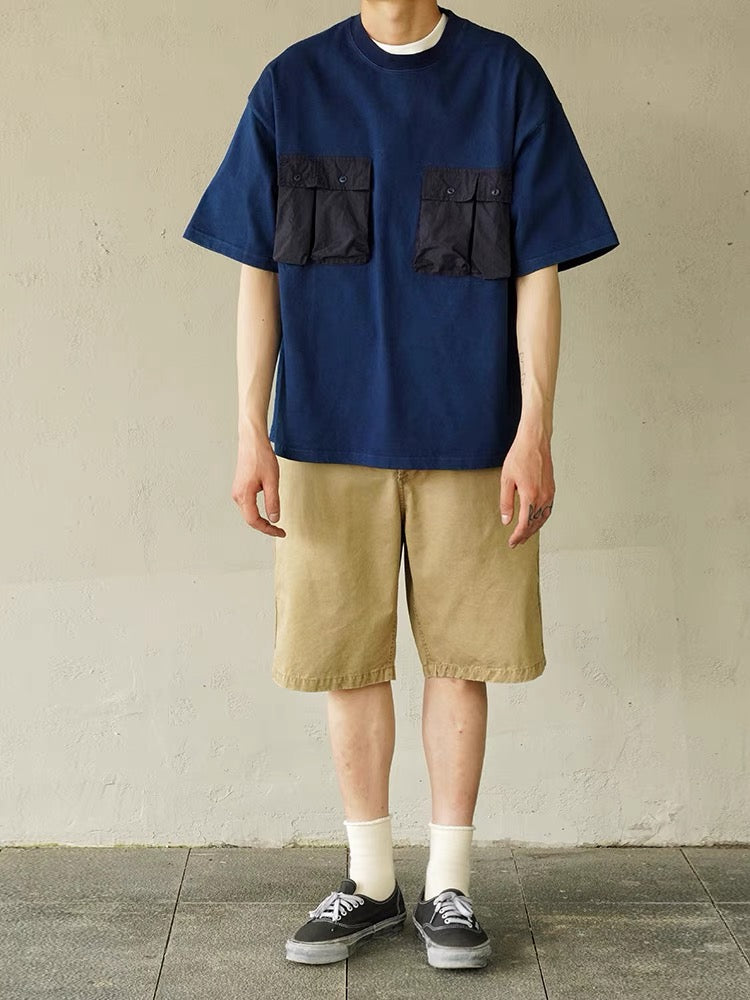 Indigo Dye Four Pockets T-Shirt