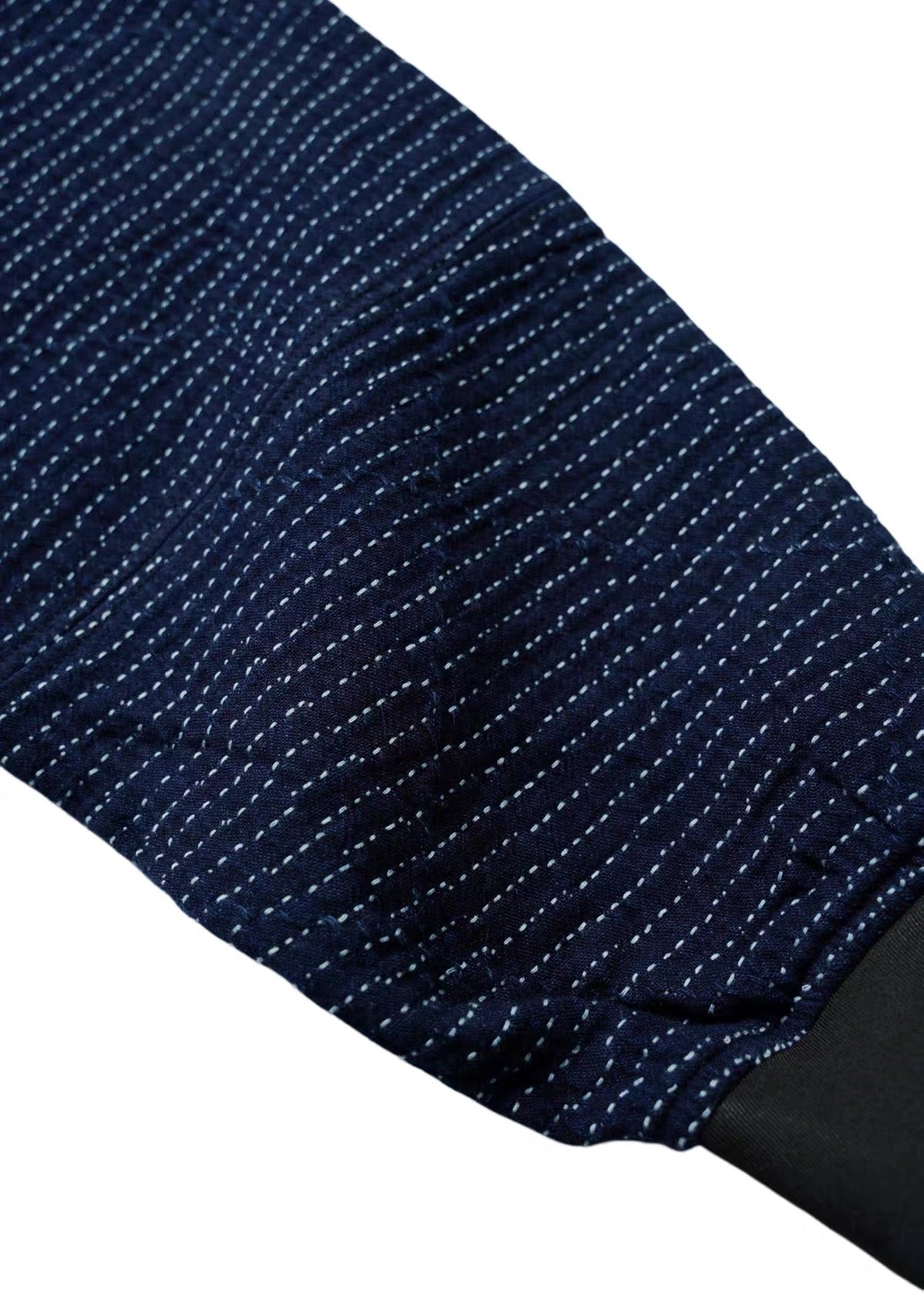 Indigo Dye Running Stitch Sashiko Crewneck
