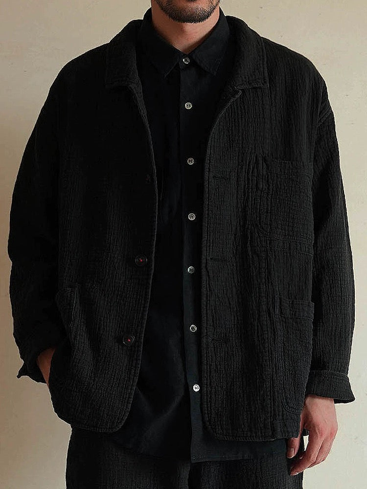 Black Sashiko Casual Jacket