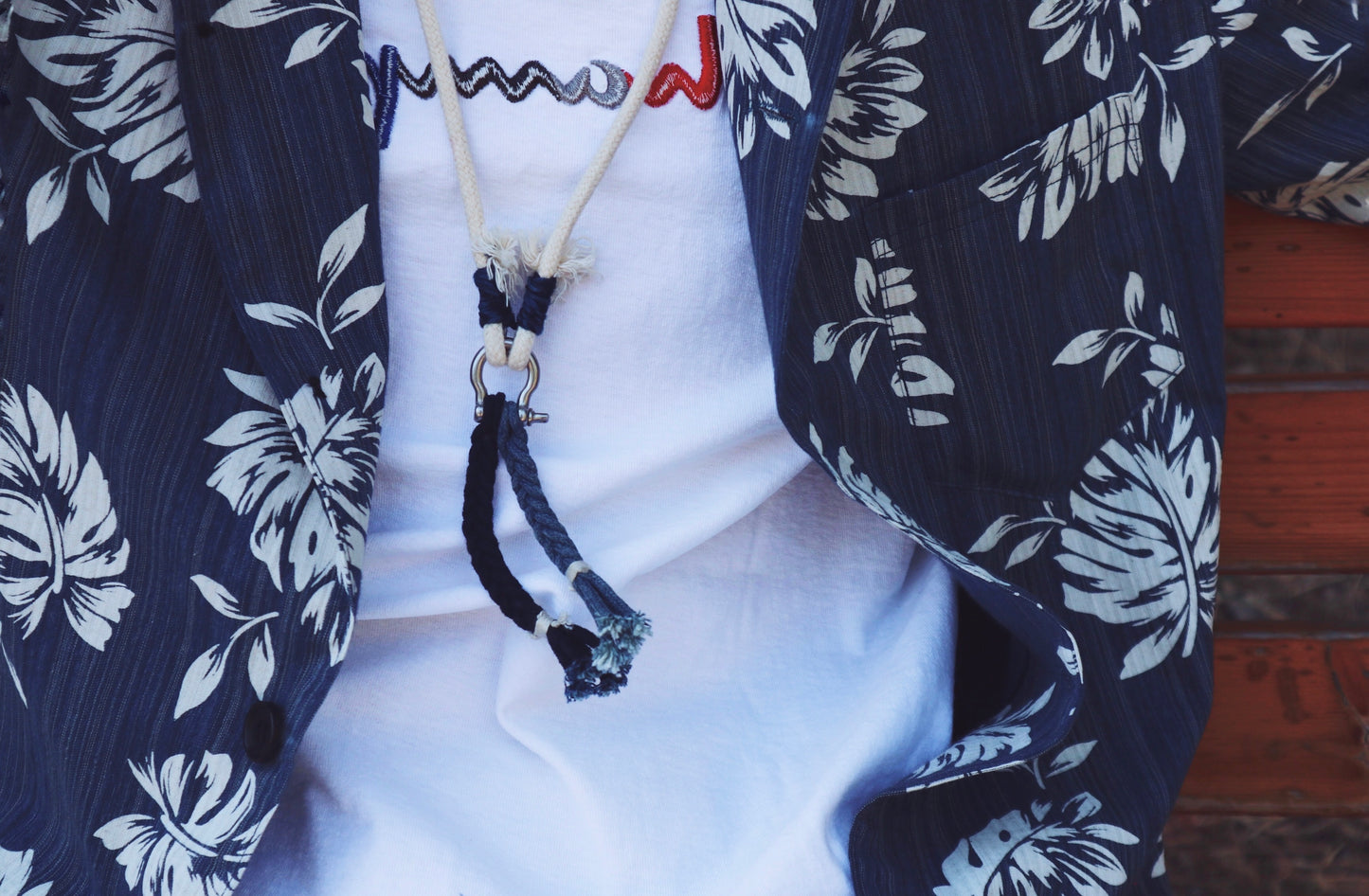 Indigo Dye New Moon Necklace