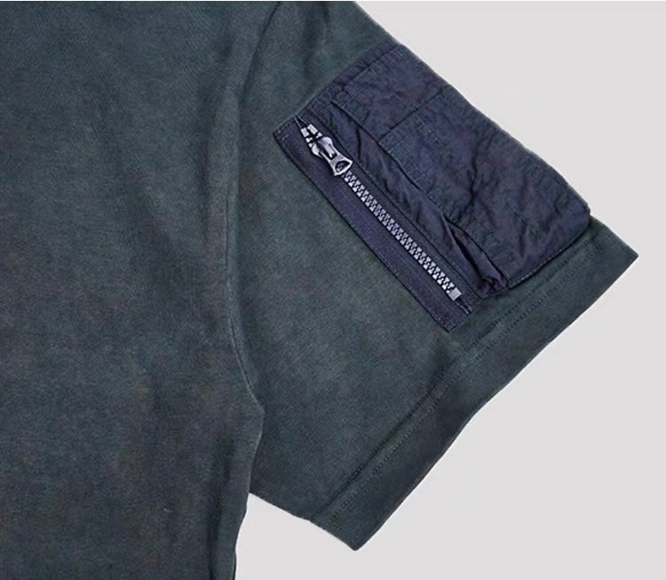 Botanical-Dyed Flight Pocket Heavyweight Tee - Ink Blue
