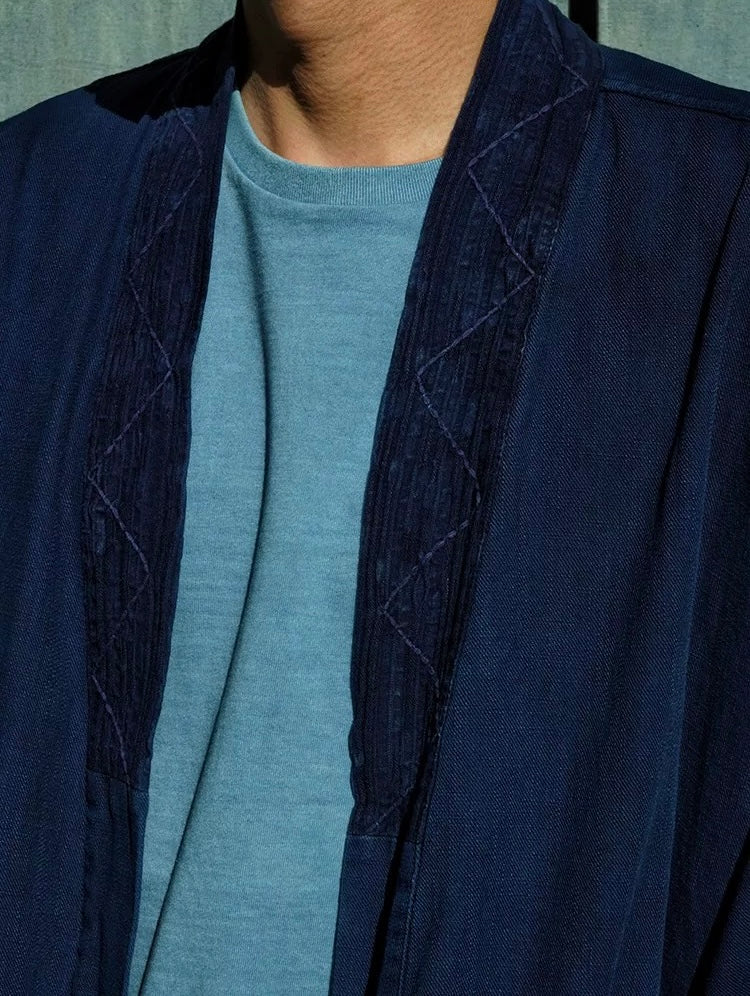 Indigo Dye 3/4 Sleeve Kimono Jacket