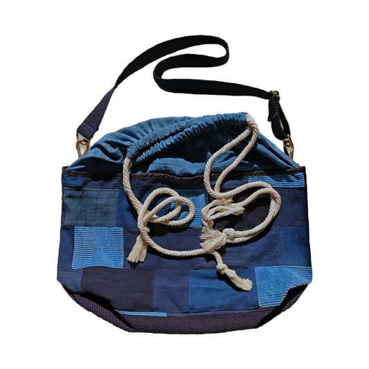 Indigo Dye Patchwork Shoulder Bag