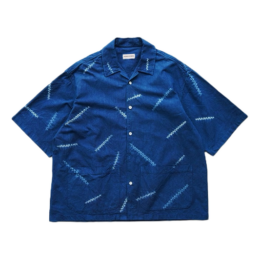 Indigo Tie Dye Aloha Shirt