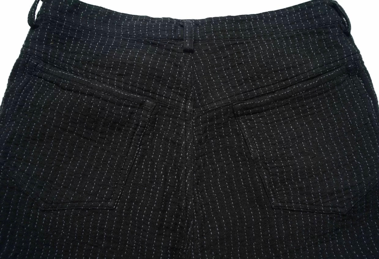 Black Dye Grey Sashiko Pants