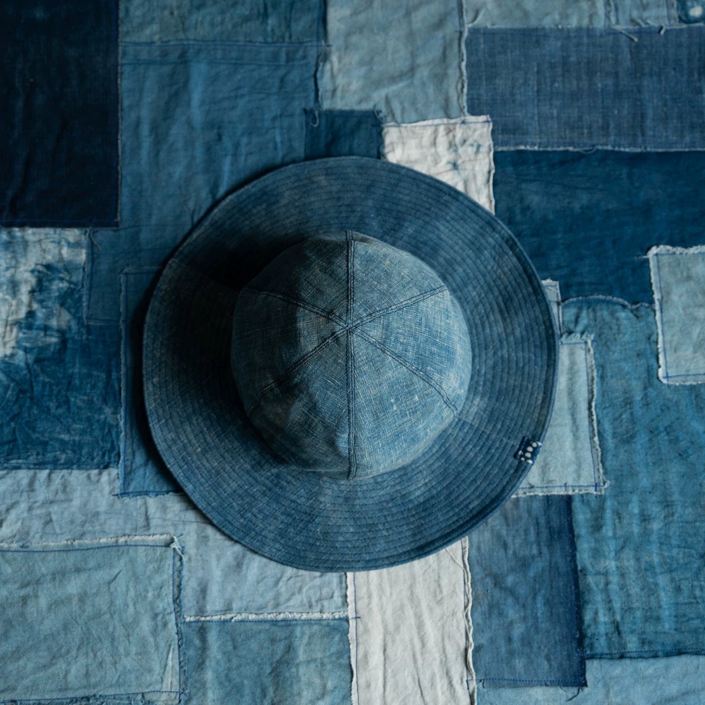 Indigo Dye Wide Brim Hat