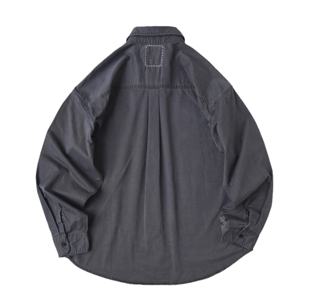 Washed Sashiko Patchwork Long Shirt