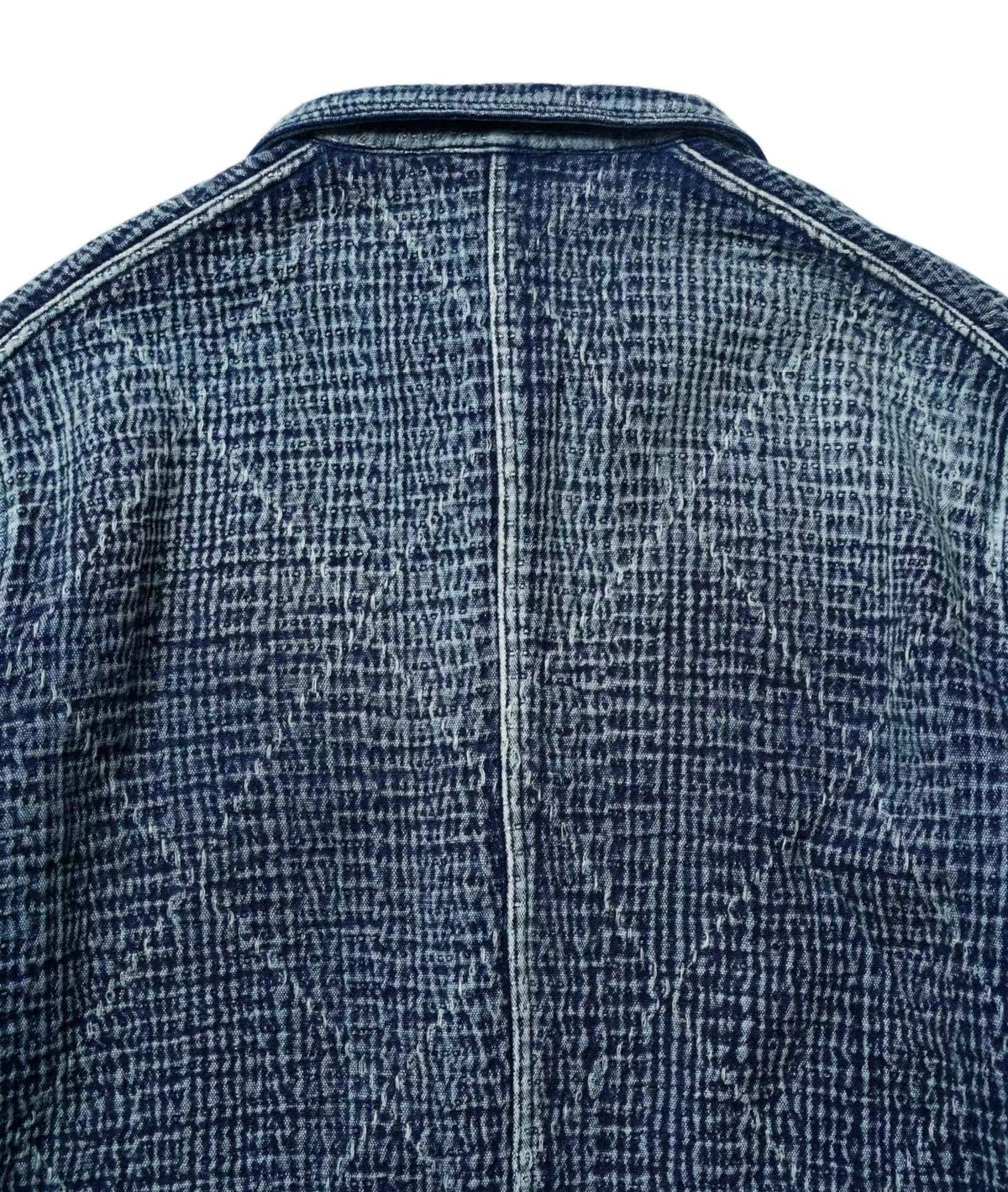 Indigo Dye Stonewashed Sashiko French Work Jacket