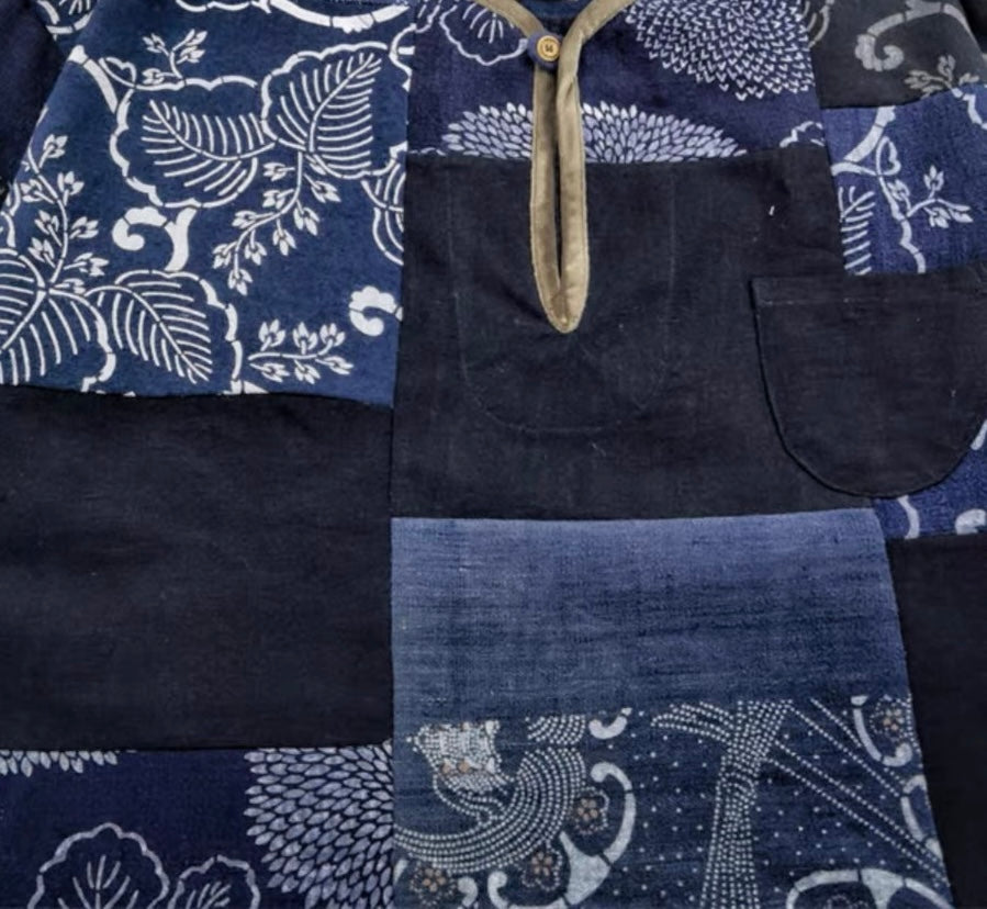 Indigo Dye Kofu Tunic Shirt