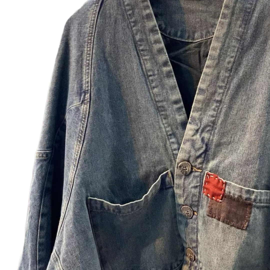 Denim Patchwork Noragi Jacket