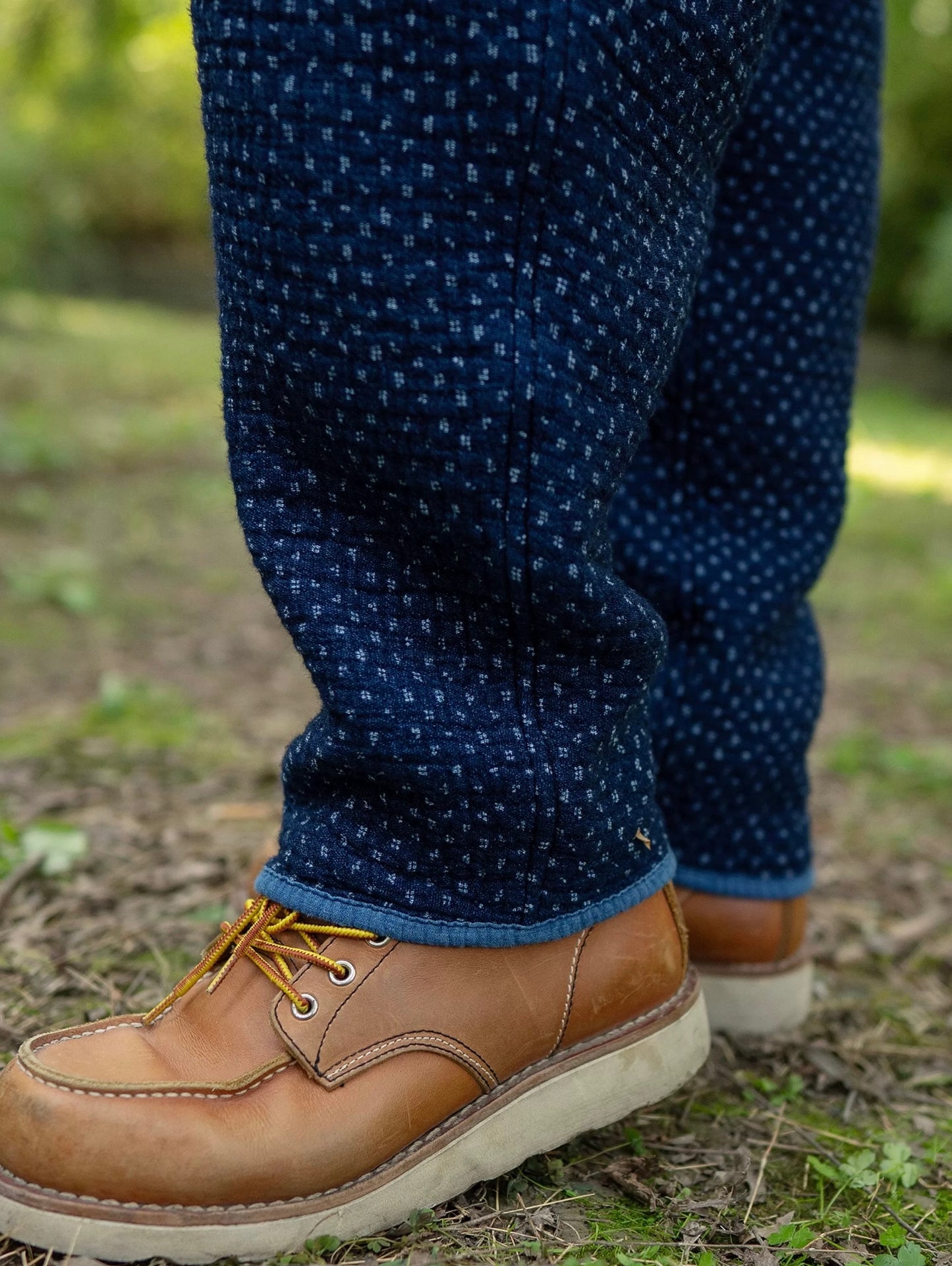 Indigo Dye Sashiko Carrot Pants