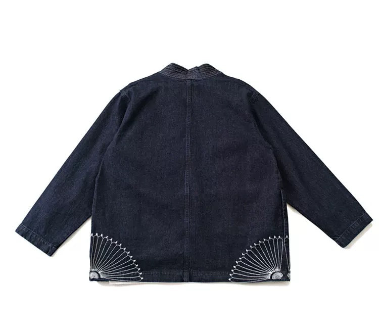 Washed Denim Haori Jacket