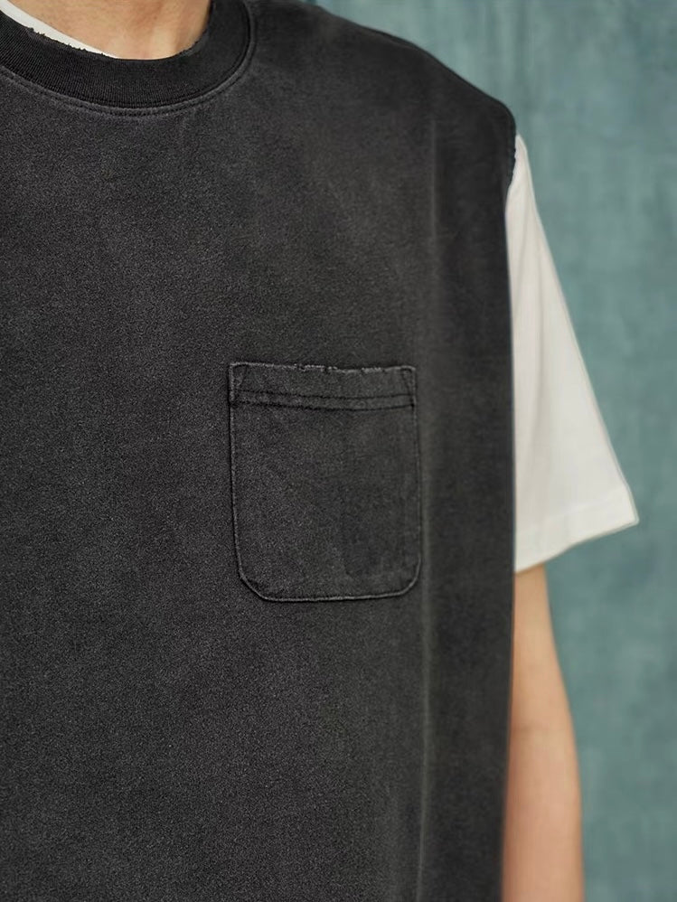 Vintage Washed Distressed Pocket Tank