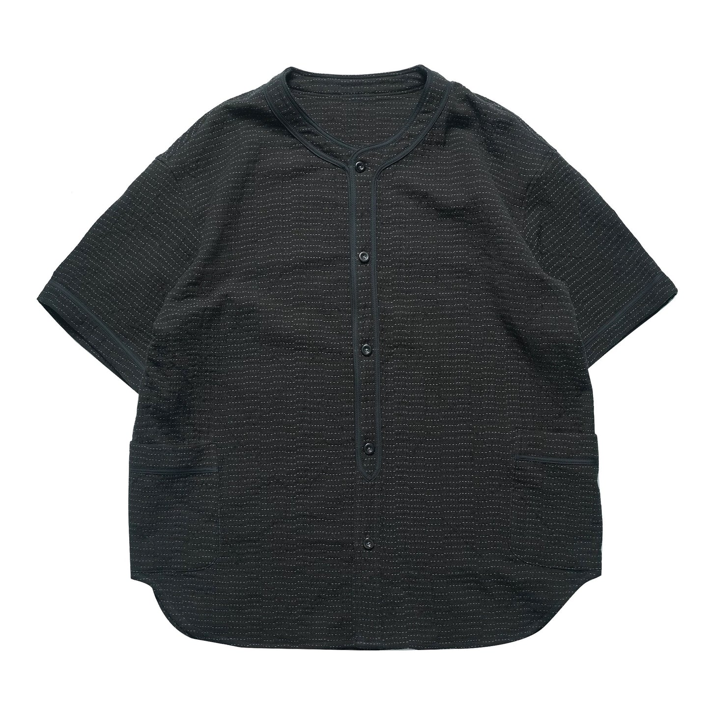 Black Sashiko Baseball Shirt