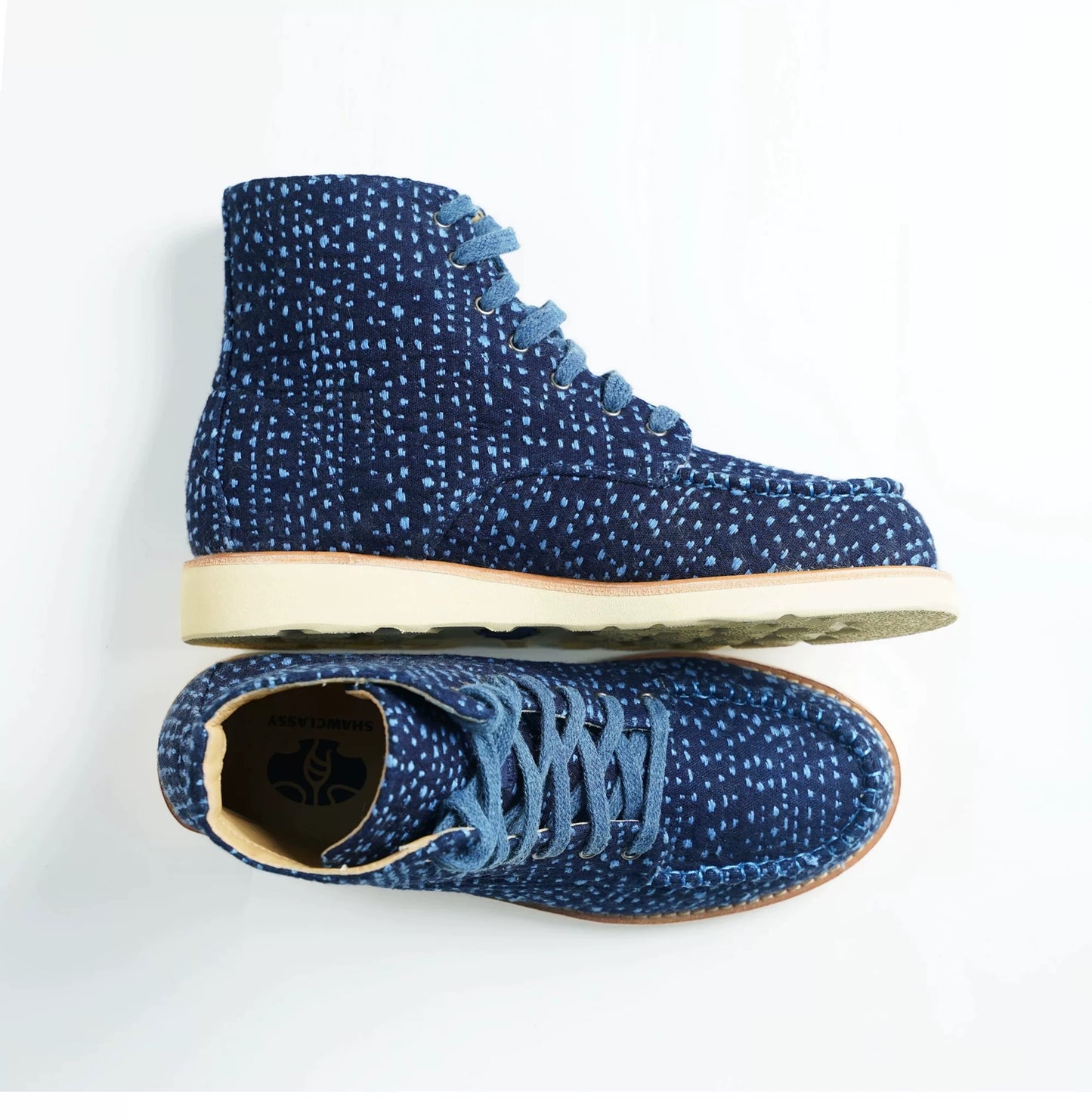 Indigo Dye Sashiko Sakura Boot