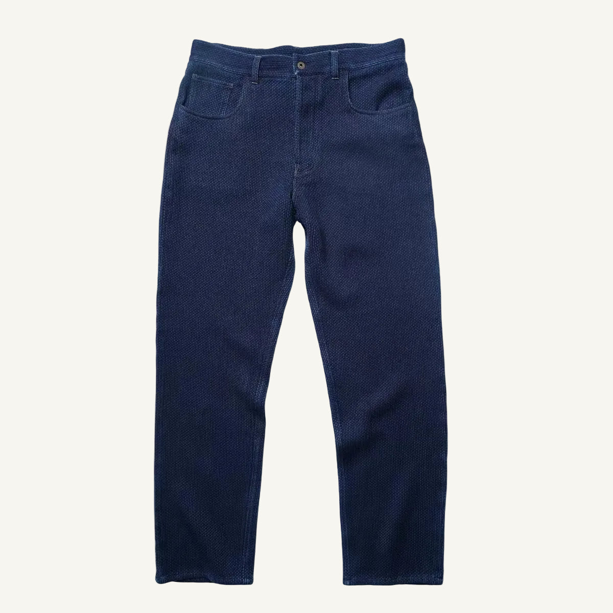 Indigo Dye Heavyweight Sashiko Straight Leg Pants