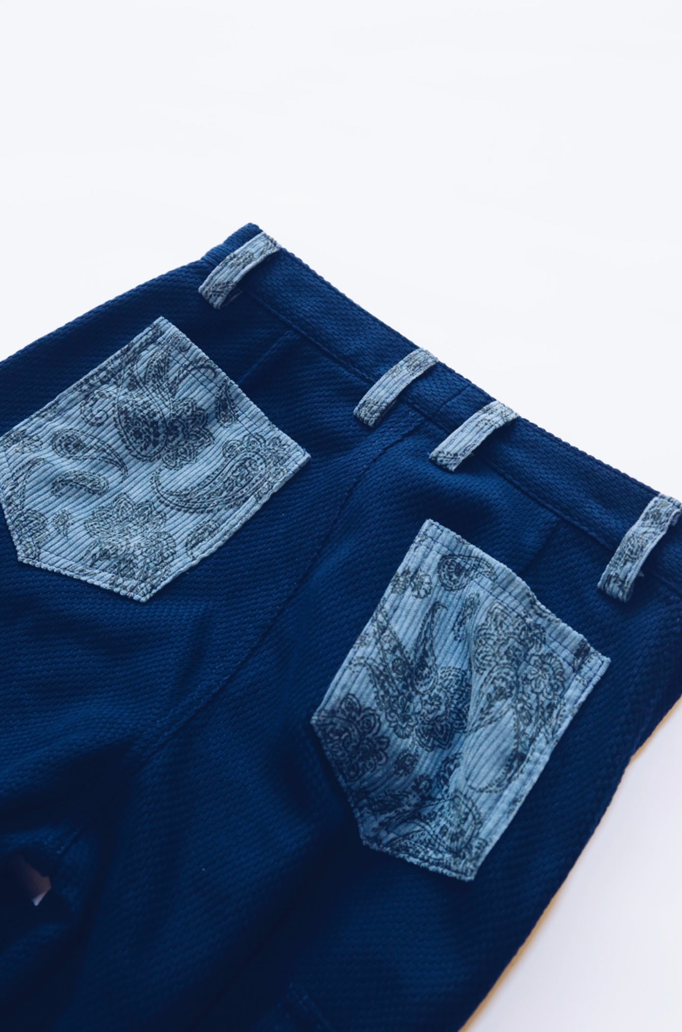 Indigo Dye Kendo Paisley Patchwork Pants