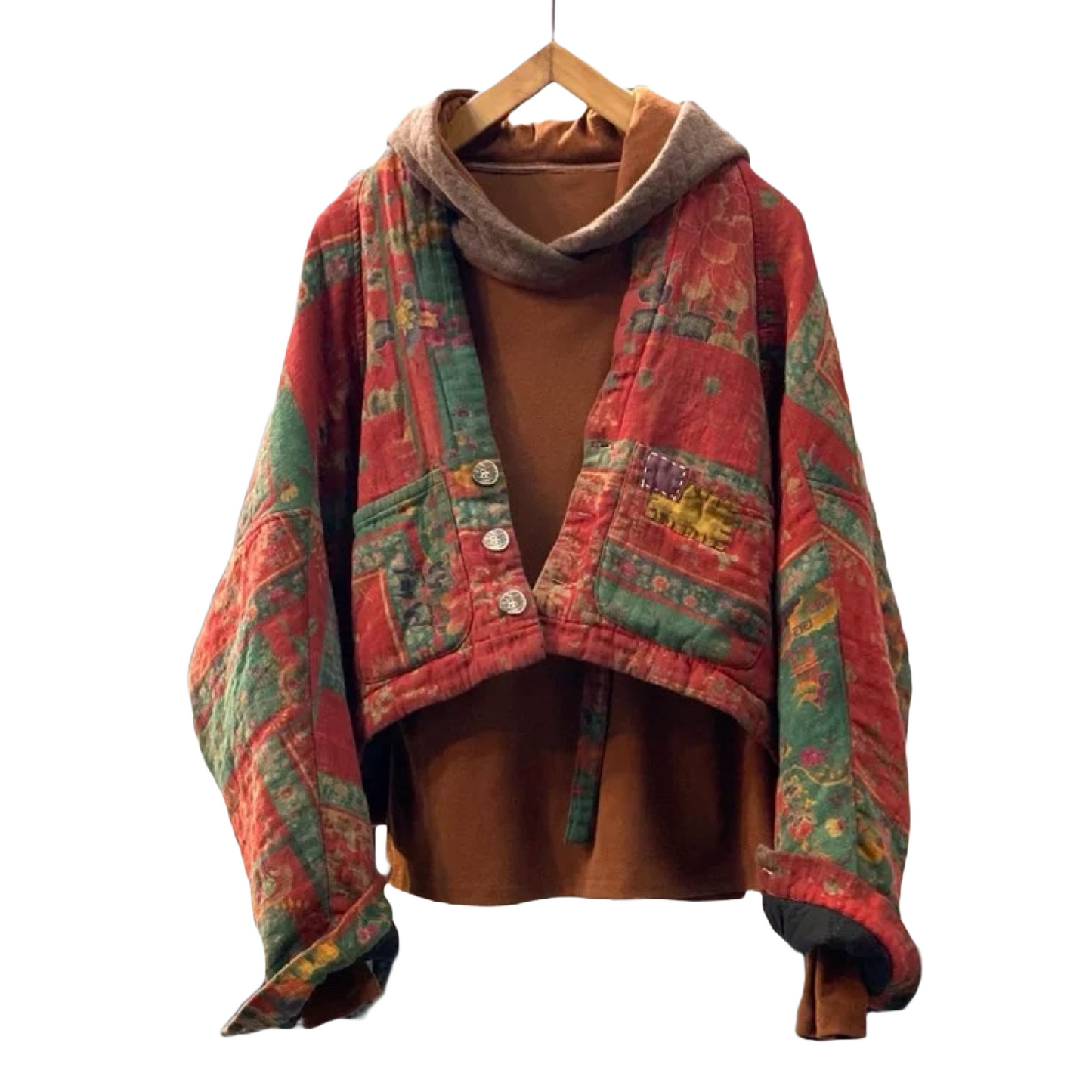 Folk Patchwork Padded Noragi Jacket