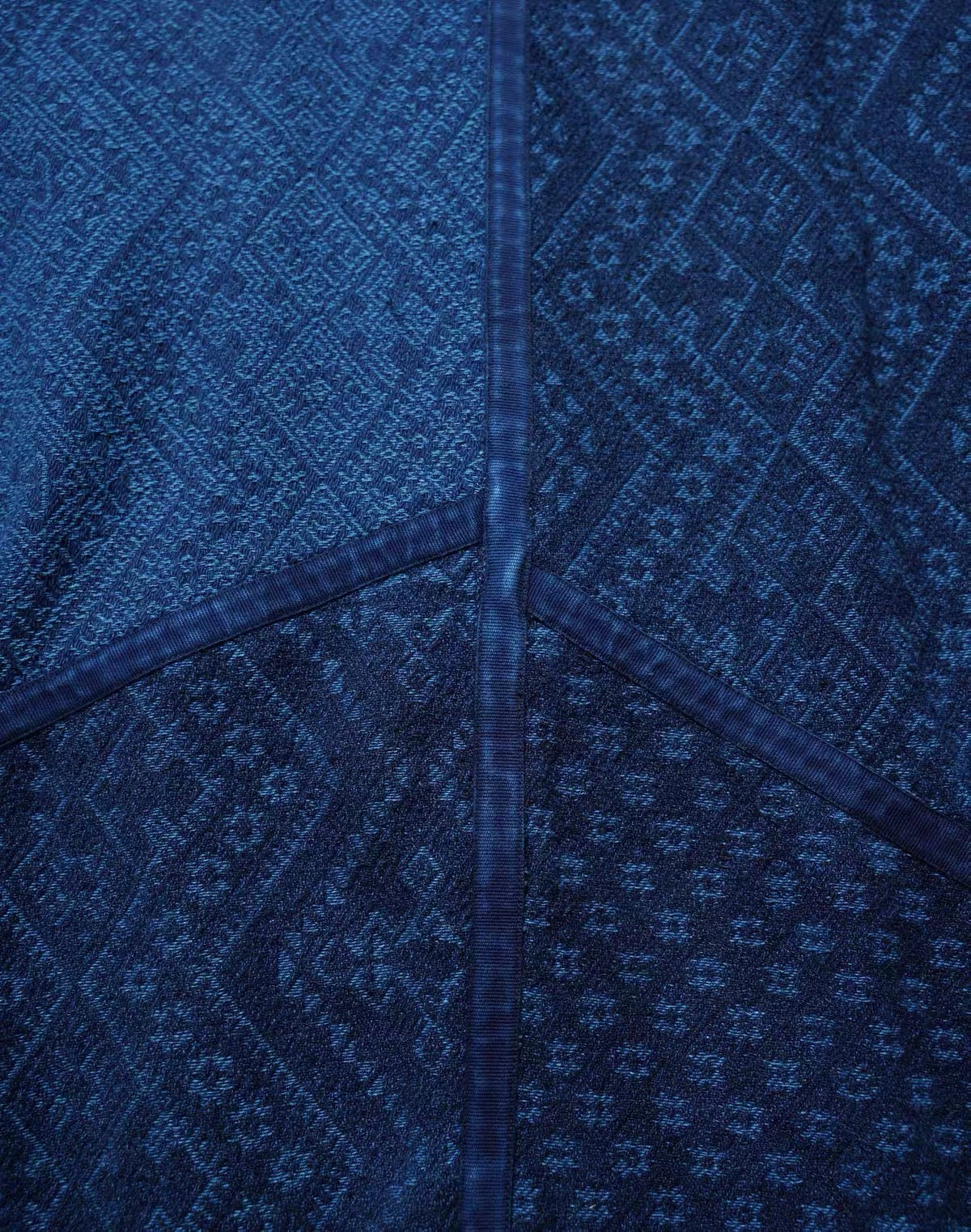 Indigo Dye Double-Dyed Jacquard Patchwork Work Jacket