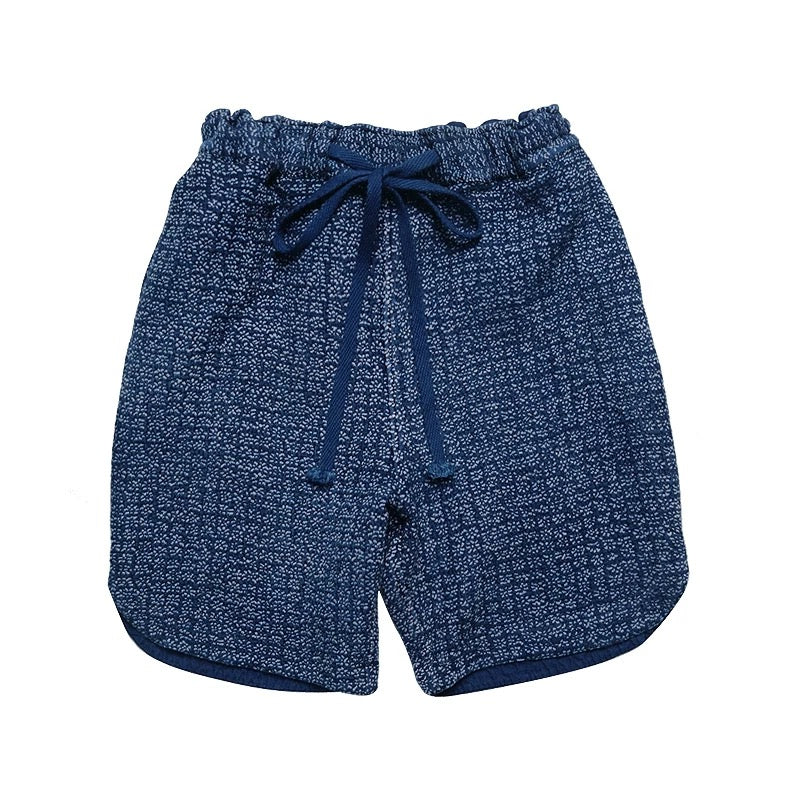 Indigo Dye Sashiko Sakura E-Waist Shorts