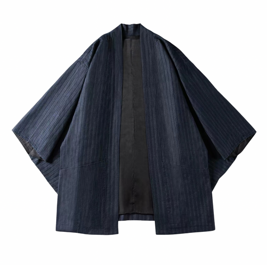 Navy Pinstripe Hanten Jacket