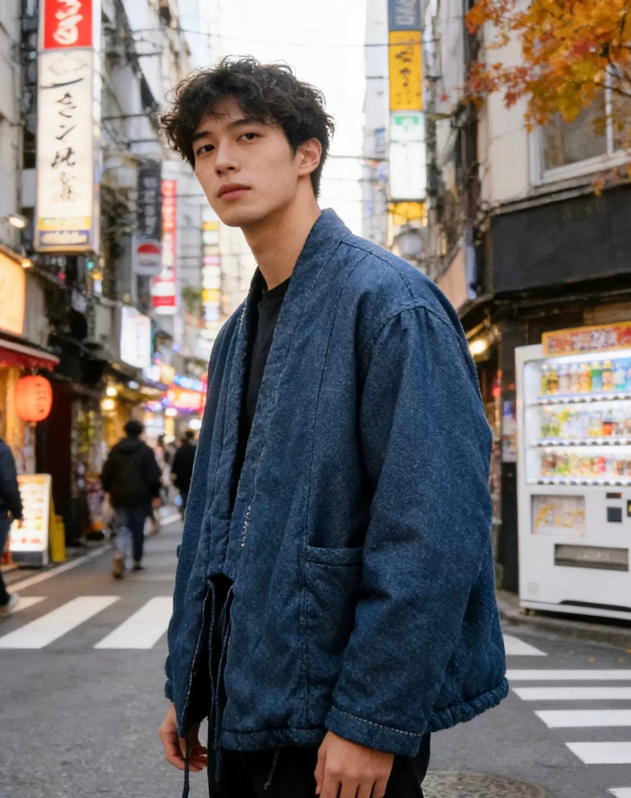 Denim Padded Haori Jacket