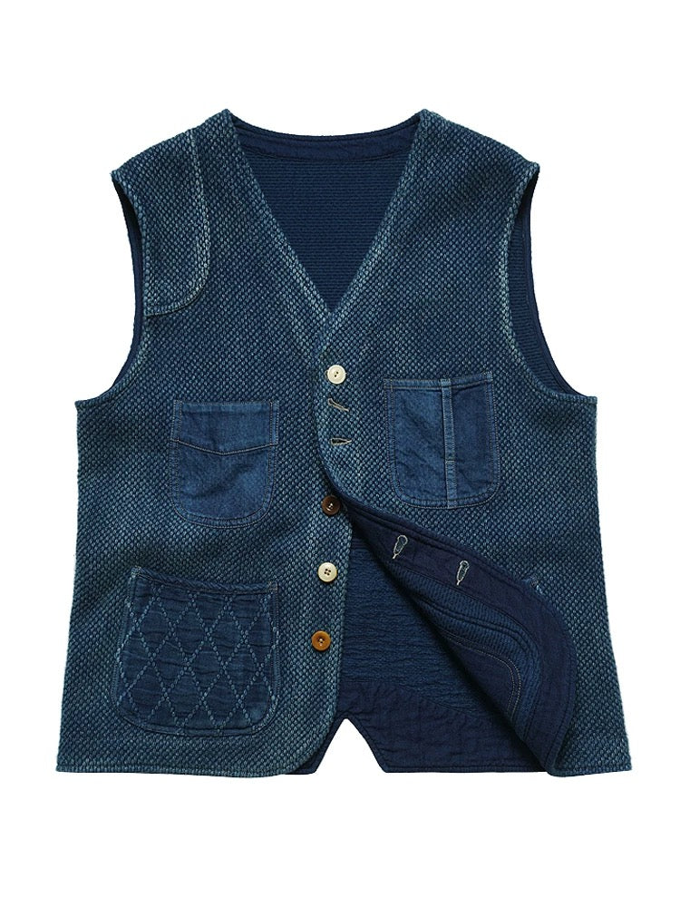 Indigo Dye Kendo French Vest