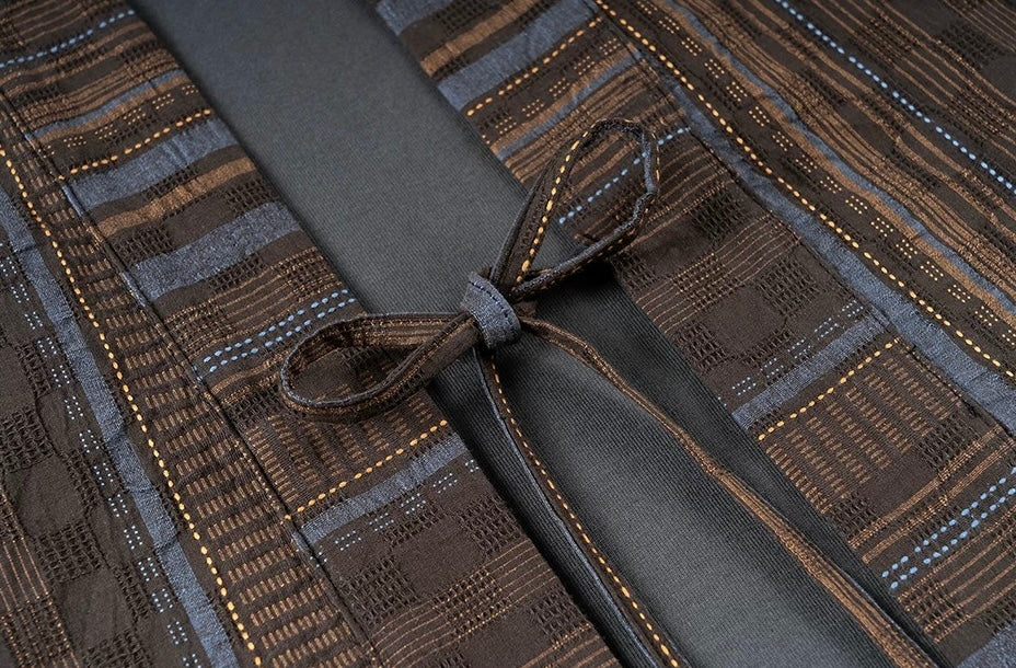 Multi-Stripe Sashiko Hanten Jacket