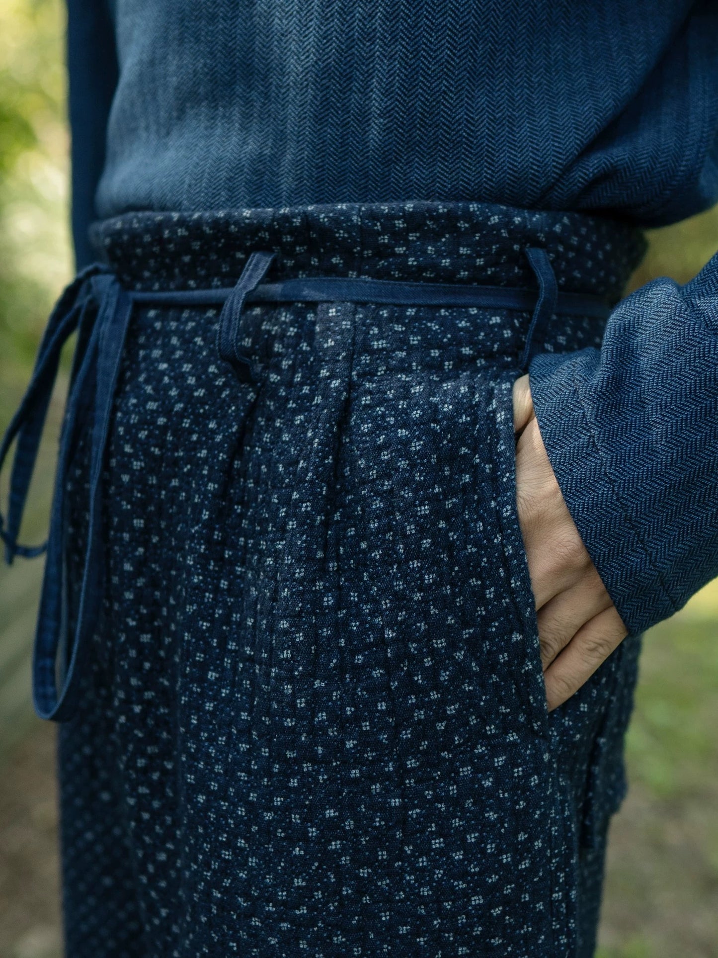 Indigo Dye Sashiko Americana Pants