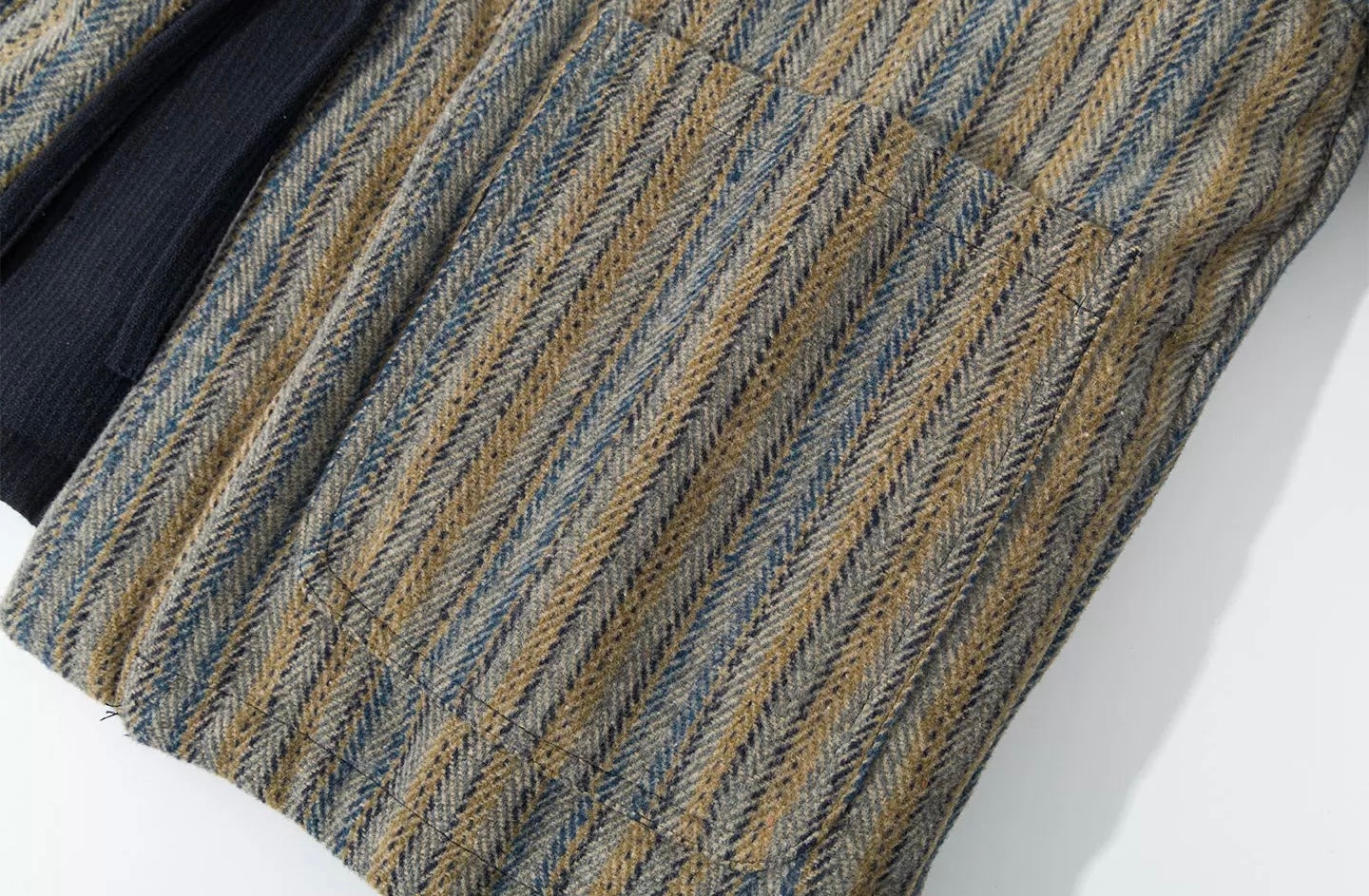 Navy Reversible Stripe Noragi Jacket