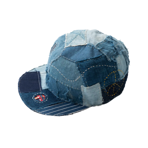Indigo Patchwork Sashiko Baseball Cap