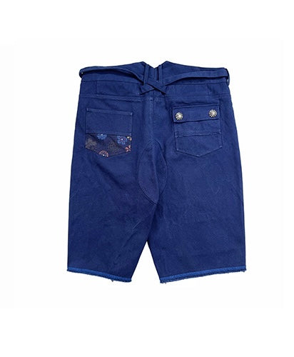 Indigo Dye Patchwork Sashiko Shorts