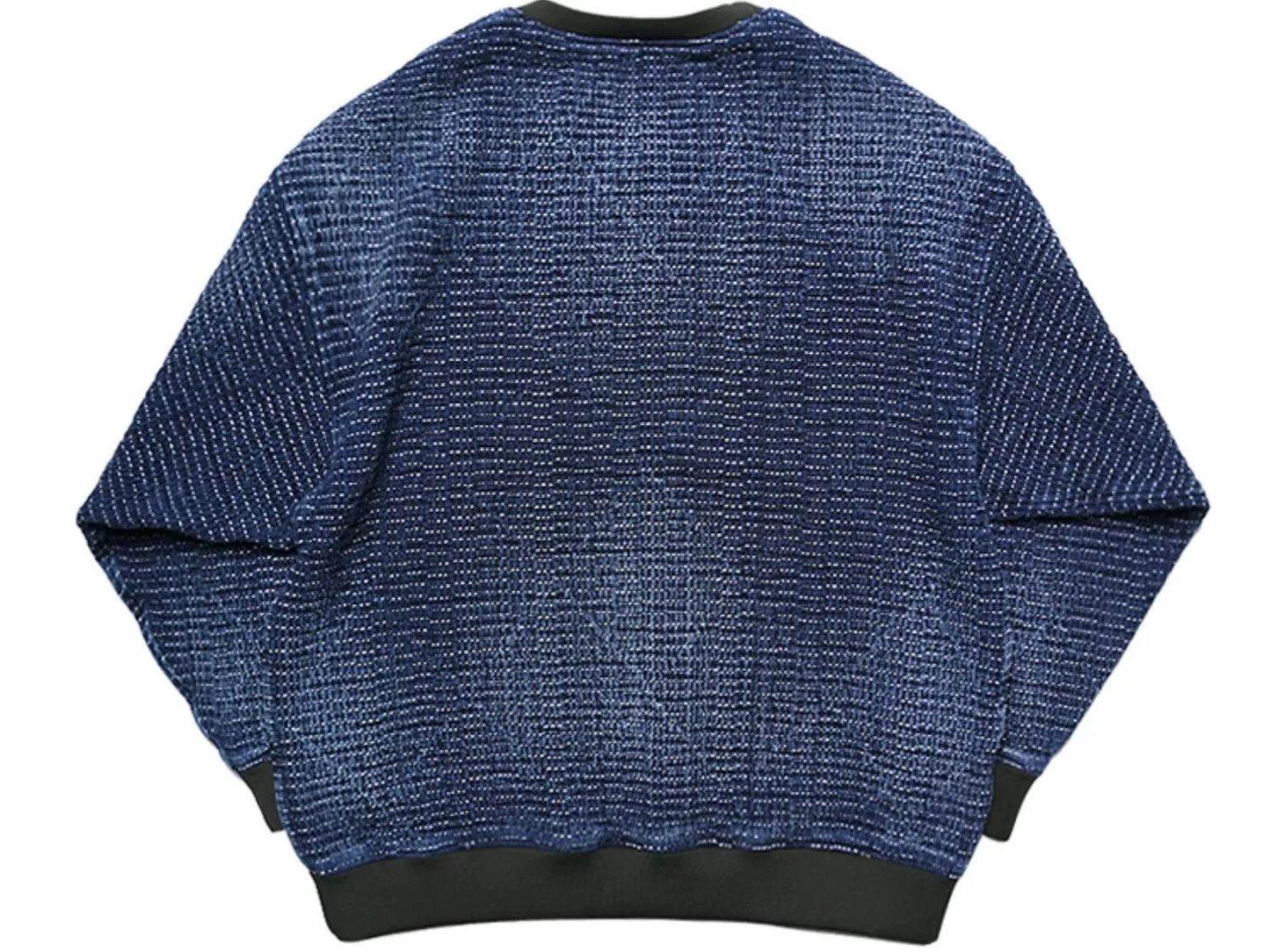 Indigo Dye Sashiko Batwing Sweatshirt