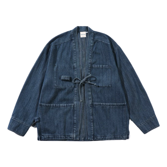 Blue Denim Strap Haori Jacket