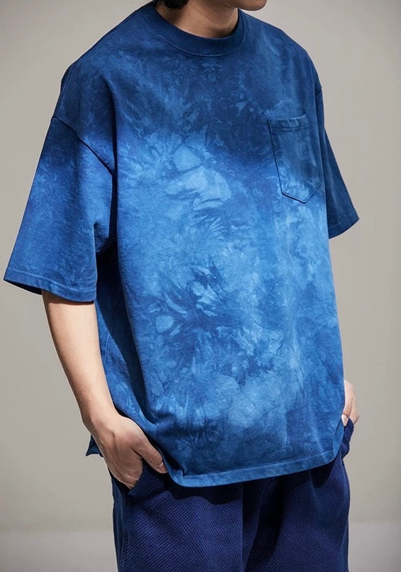 Indigo Tie Dye Pocket T-Shirt