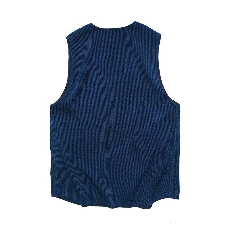 Indigo Dye Kendo Knit Vest