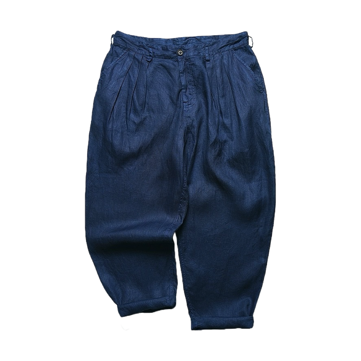 Indigo Dye Linen Tapered Pants