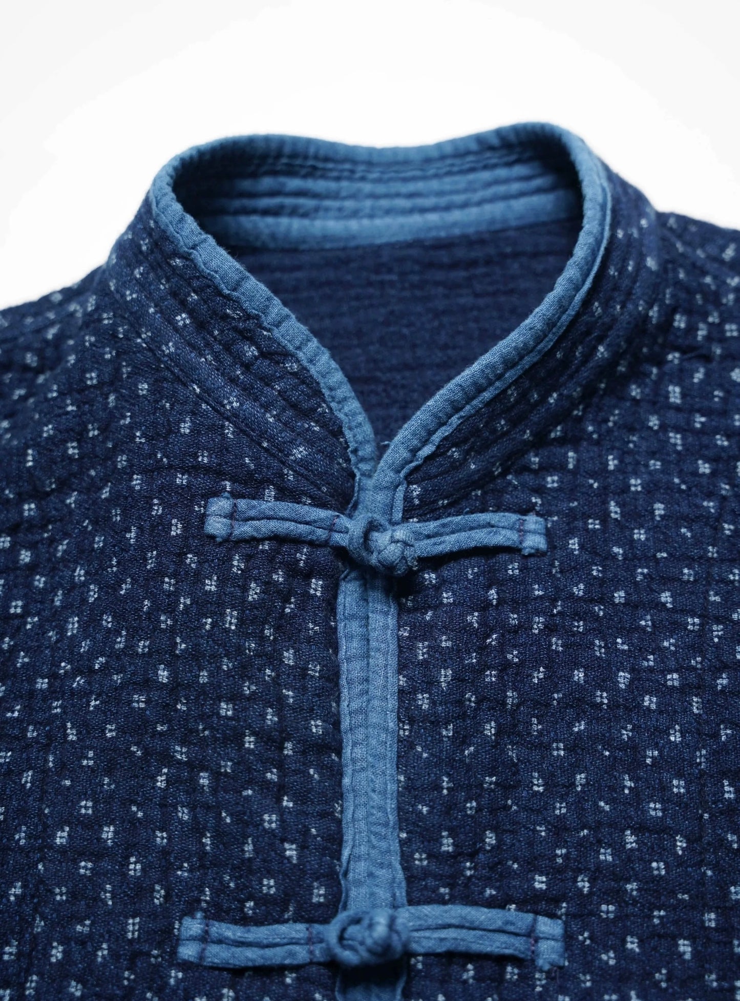 Indigo Dye Heavyweight Sashiko Chinese Coat